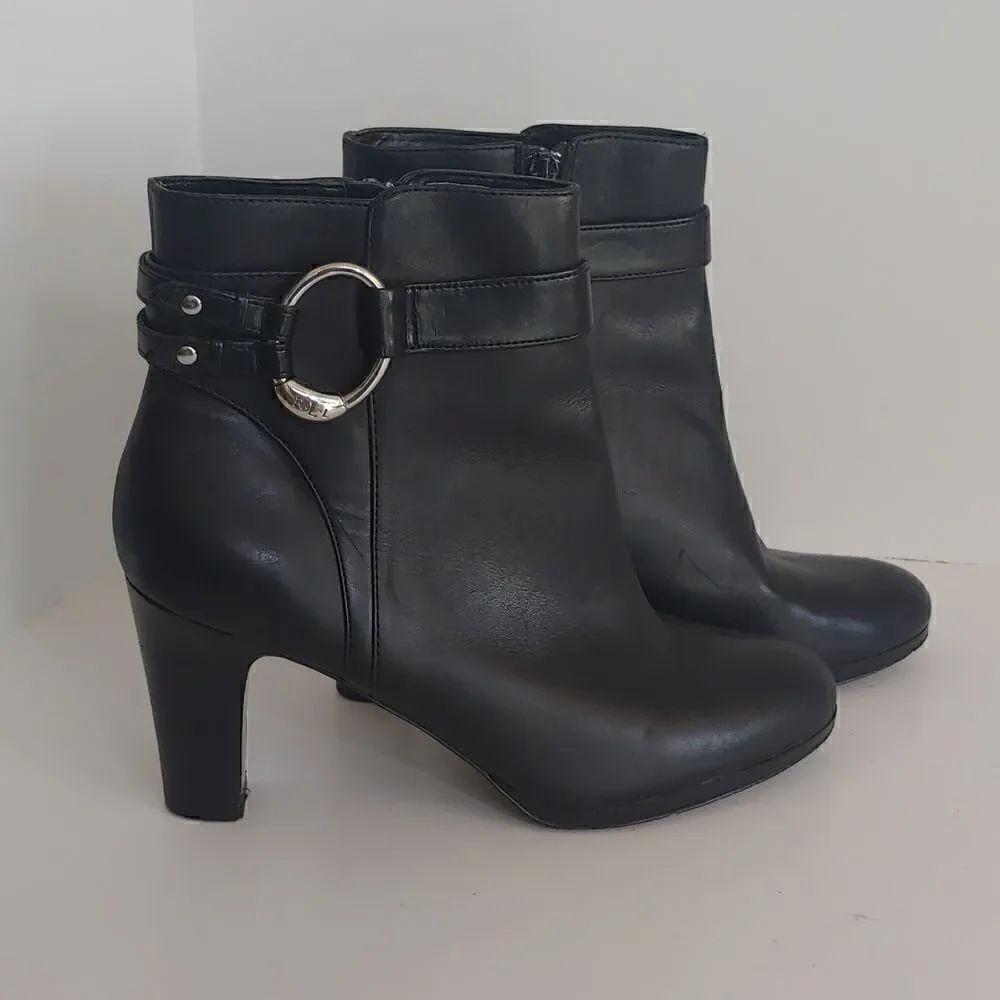Lauren Ralph Lauren Black Myla Ankle Boots/Booties Women's Size 8B